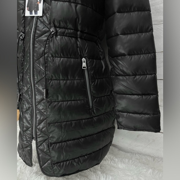 Kenneth Cole M/L Quilted Anorak Puffer Jacket • Black • NWT - Picture 4 of 14